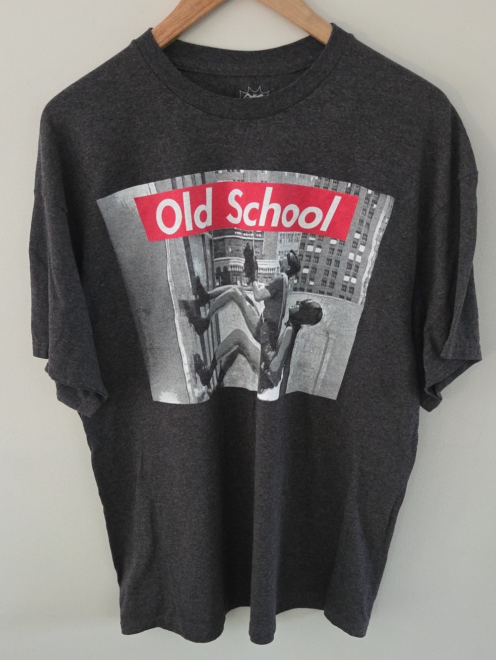 NWOT DC Comics Batman "Old School" Graphic Charcoal Gray Tee
